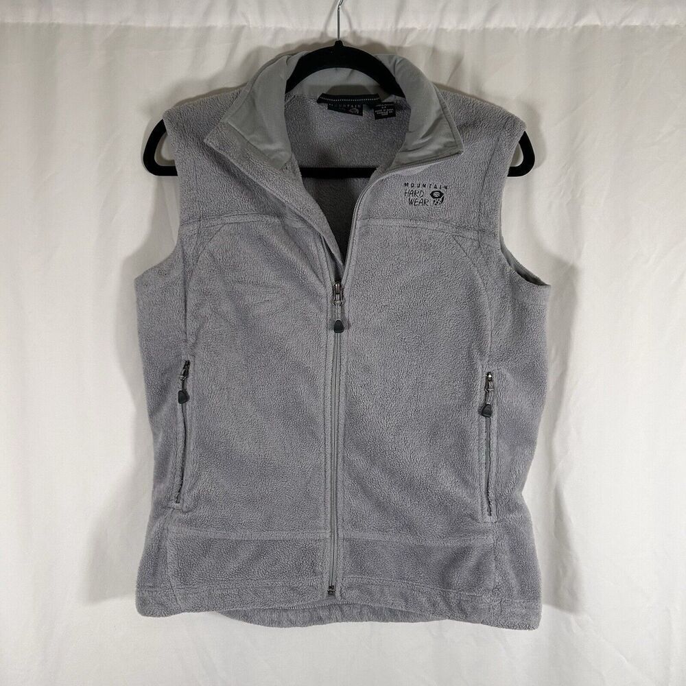 Mountain Hardware Fleece Vest Women's Small Grey Full Zip Pockets Turtleneck